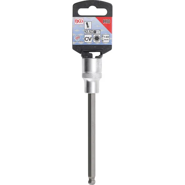 BGS Dopsleutelbit - lengte 140 mm - 1/2" - binnenzeskant met kogelkop 8 mm