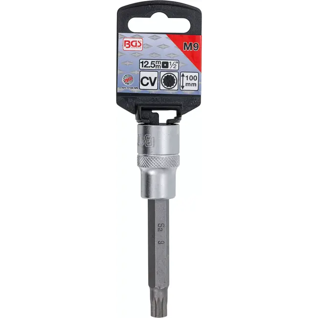 BGS Dopsleutelbit - lengte 100 mm - 1/2" - veeltand (voor XZN) M9