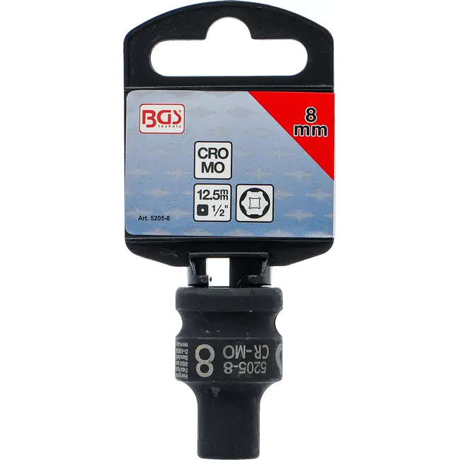 BGS Kracht Dopsleuteldop zeskant - 1/2" - 8 mm