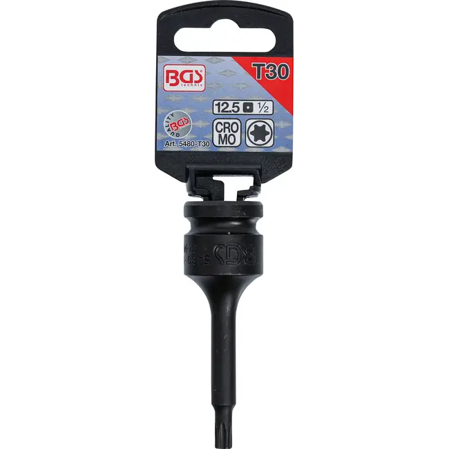 BGS Kracht dopsleutelbit - lengte 75 mm - 1/2" - Torx T30