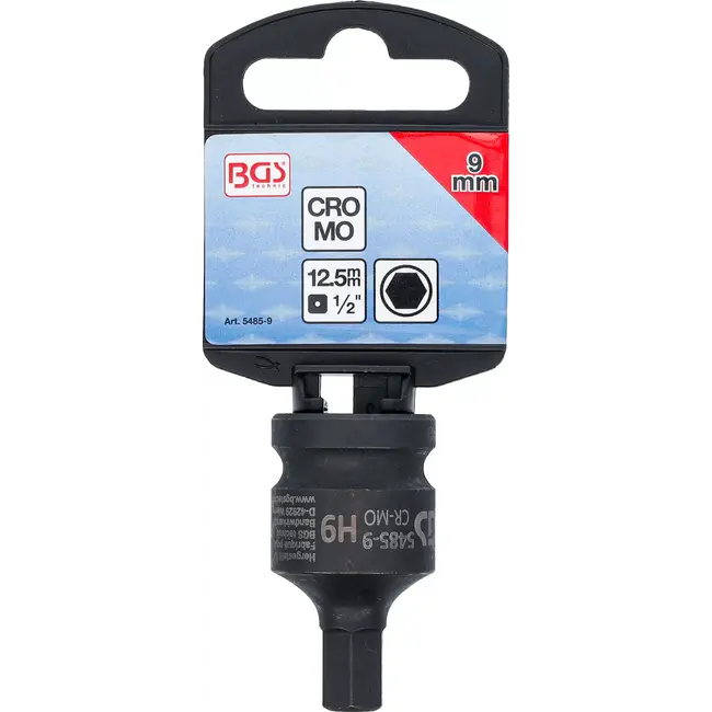 BGS Kracht dopsleutelbit - lengte 42 mm - 1/2" - binnenzeskant 9 mm