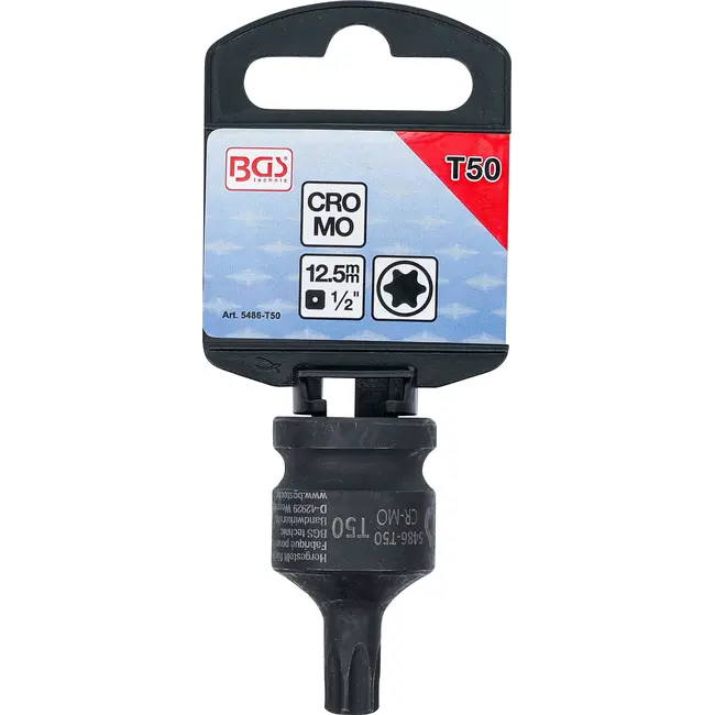 BGS Kracht dopsleutelbit - lengte 42 mm - 1/2" - Torx T50