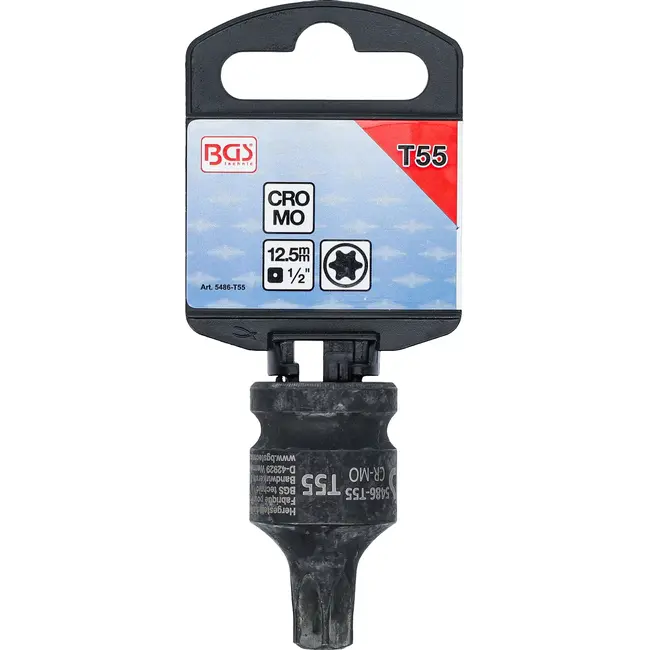 BGS Kracht dopsleutelbit - lengte 42 mm - 1/2" - Torx T55