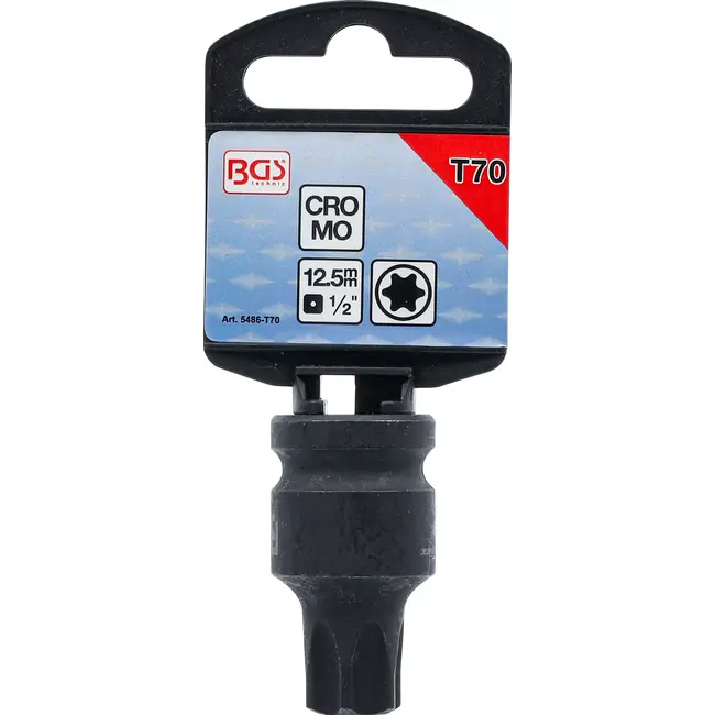 BGS Kracht dopsleutelbit - lengte 42 mm - 1/2" - Torx T70
