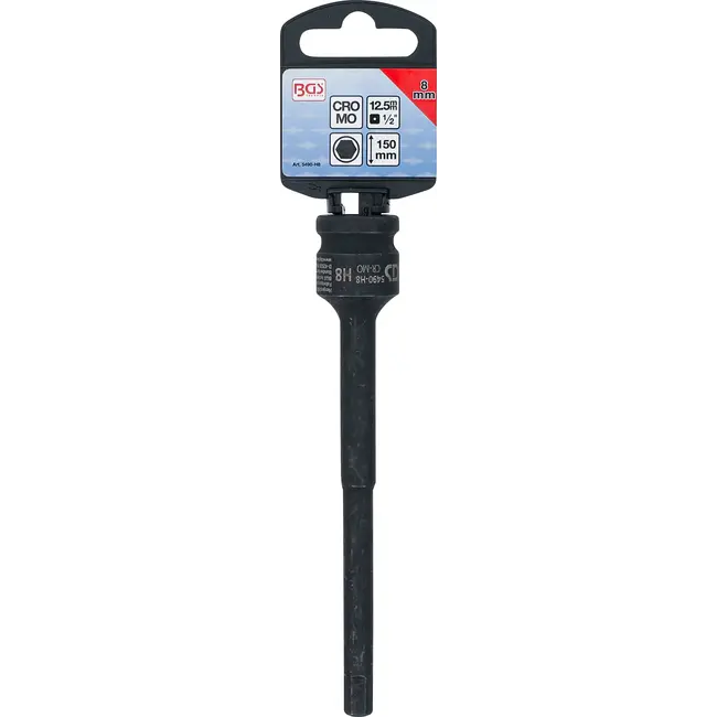 BGS Kracht dopsleutelbit - lengte 150 mm - 1/2" - binnenzeskant 8 mm