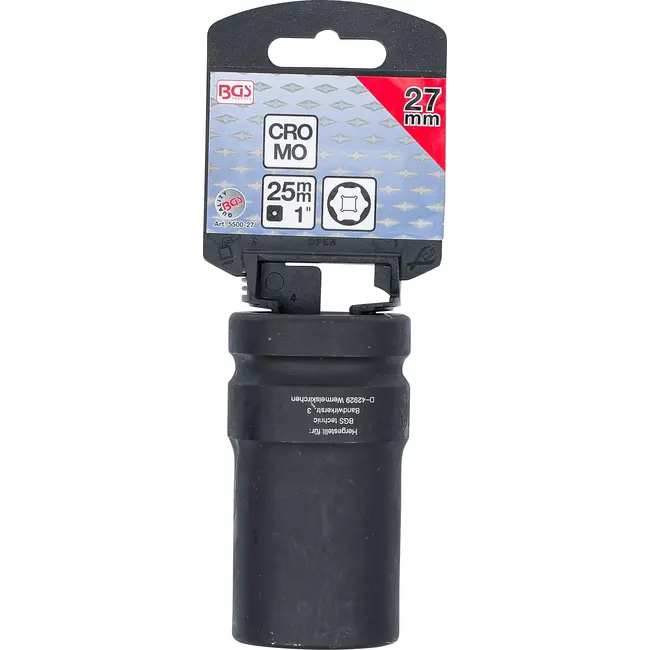 BGS Kracht Dopsleuteldop zeskant, diep - 1" - 27 mm