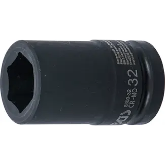 BGS Kracht Dopsleuteldop zeskant, diep - 1" - 32 mm