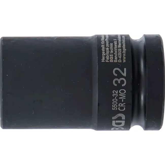 BGS Kracht Dopsleuteldop zeskant, diep - 1" - 32 mm