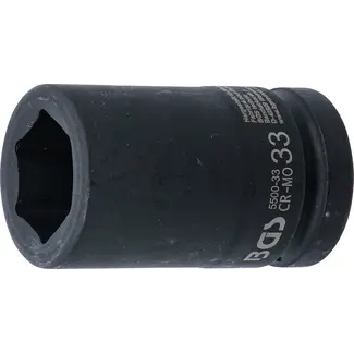 BGS Kracht Dopsleuteldop zeskant, diep - 1" - 33 mm