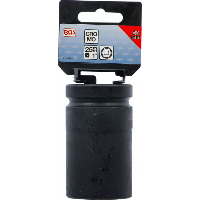 BGS Kracht Dopsleuteldop zeskant, diep - 1" - 33 mm