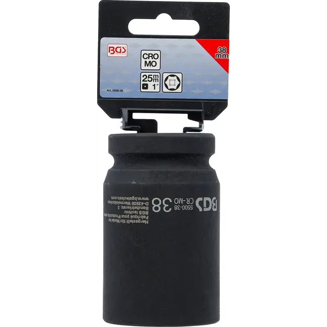 BGS Kracht Dopsleuteldop zeskant, diep - 1" - 38 mm