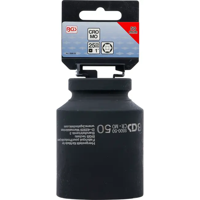 BGS Kracht Dopsleuteldop zeskant, diep - 1" - 50 mm