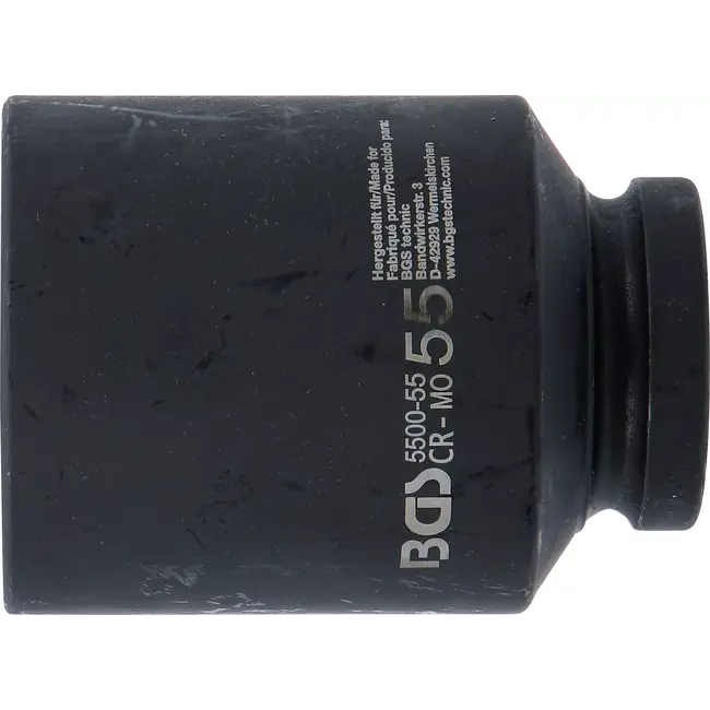 BGS Kracht Dopsleuteldop zeskant, diep - 1" - 55 mm