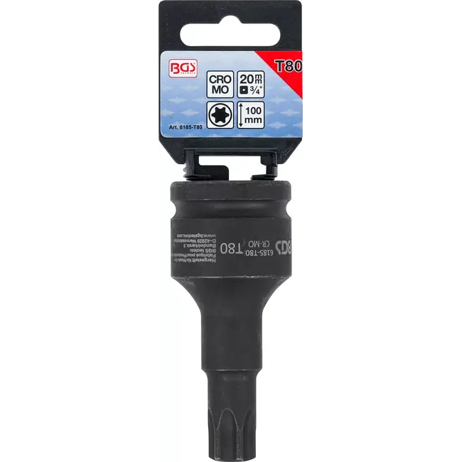 BGS Kracht dopsleutelbit - lengte 100 mm - 3/4" - Torx T80