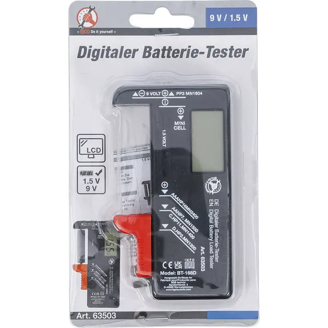 BGS Digitale batterijtester - 1,5 V / 9 V