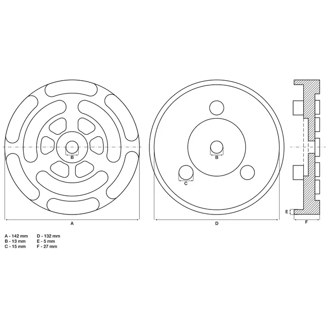 BGS Rubberschijf - voor hefplatforms - Ø 140 mm