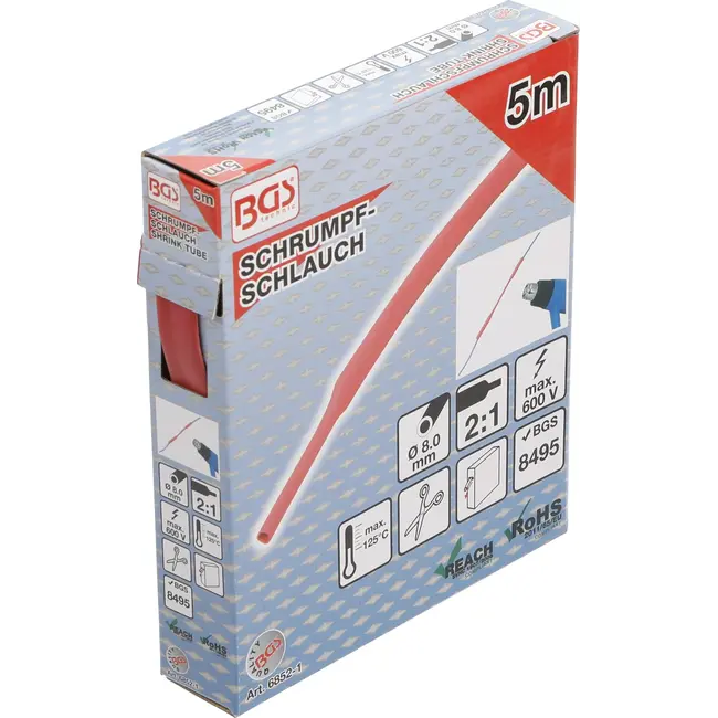 BGS Krimpkous-box - rood - Ø 8 mm - 5 m