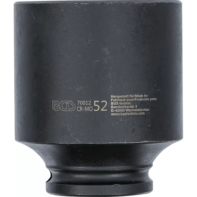 BGS Kracht Dopsleuteldop zeskant - 1/2" - 52 mm