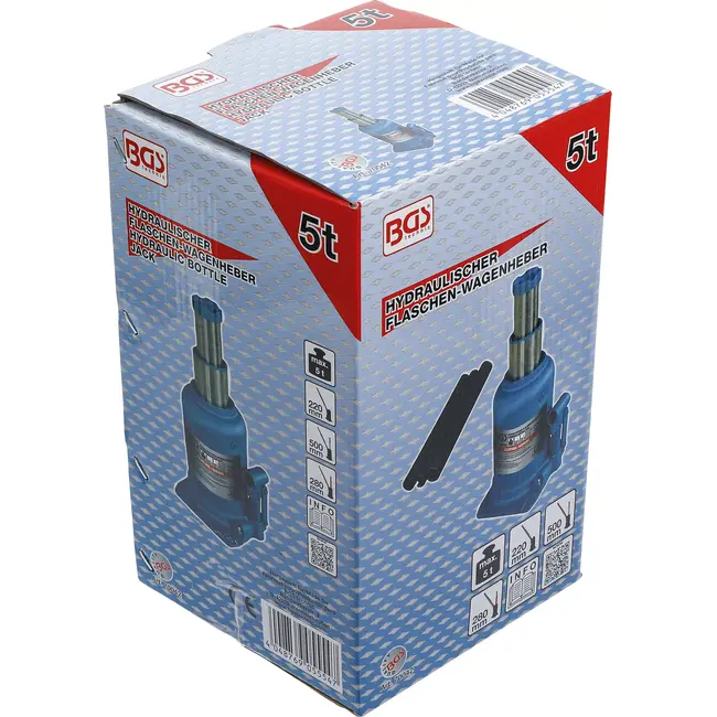 BGS Hydraulische potkrik - met dubbele zuiger - 5 ton