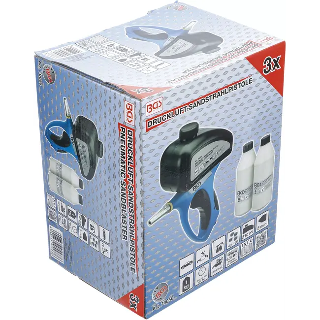 BGS Lucht zandstraalpistool incl. toebehoren - 3 delig