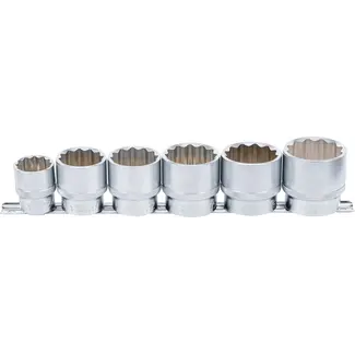 BGS technic Doppenset, twaalfkant - 1/2" - 24 - 38 mm - 6 delig
