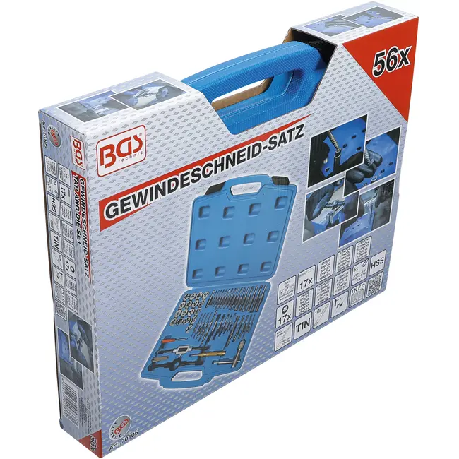 BGS Draadsnijtapset - inch - 1/4" - 1/2" - 56 delig