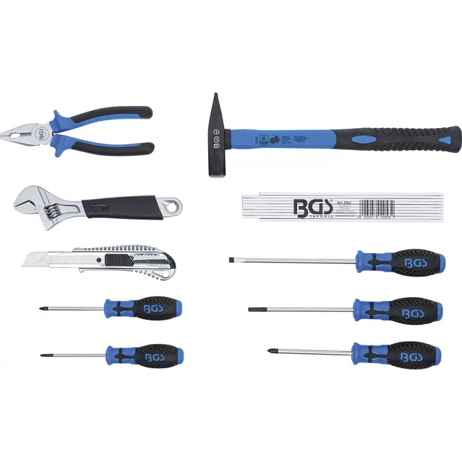 BGS Gereedschapskist - kunststof - incl. gereedschapsassortiment - 11 delig