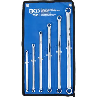 BGS technic Ringsleutelset met E-profiel koppen - extra lang - E6 x E7 - E22 x E24 - 6-clg