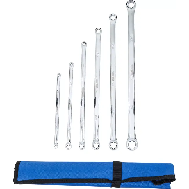 BGS Ringsleutelset met E-profiel koppen - extra lang - E6 x E7 - E22 x E24 - 6-clg