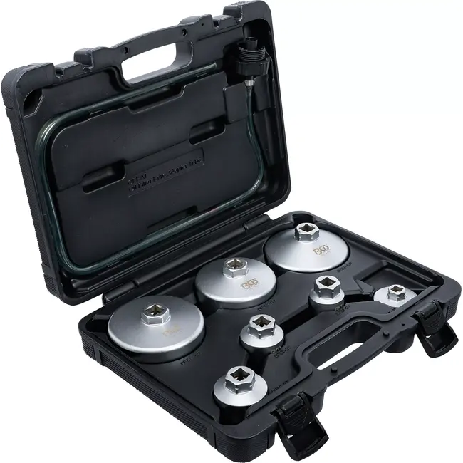 BGS Oliefiltersleutelset - met oliefilterafvoerslang - 8 delig