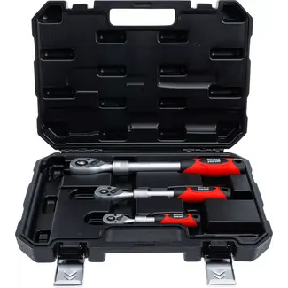 BGS Do it yourself Ratelsleutel-set - uittrekbaar - 1/4" - 3/8" - 1/2" - 3 delig