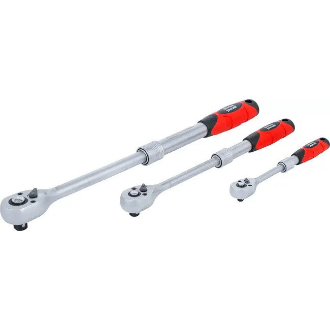 BGS Ratelsleutel-set - uittrekbaar - 1/4" - 3/8" - 1/2" - 3 delig