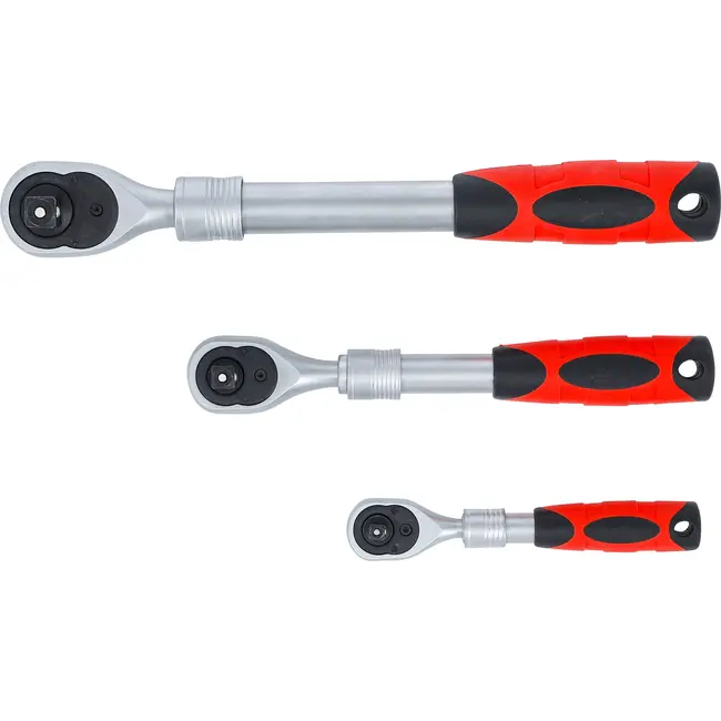 BGS Ratelsleutel-set - uittrekbaar - 1/4" - 3/8" - 1/2" - 3 delig