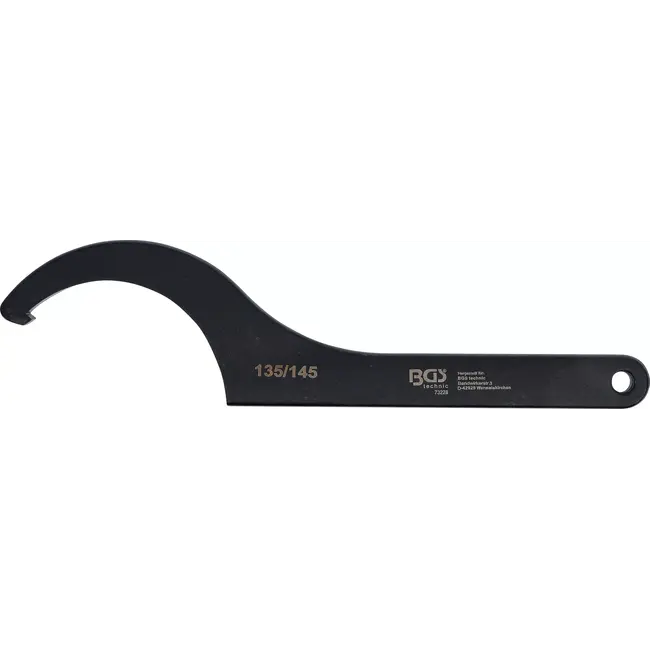 BGS Haaksleutel met neus - 135 - 145 mm