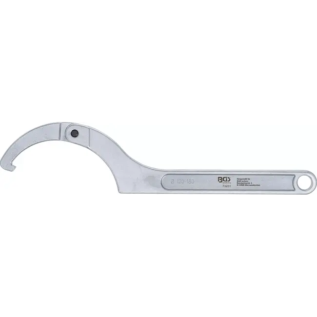 BGS Haaksleutel, verstelbaar, met neus - 120 - 180 mm