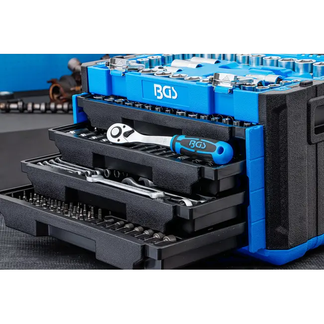 BGS Dopsleutelset zeskant - 1/4" / 3/8" / 1/2" - metrisch en inches - 300 delig