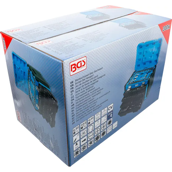 BGS Dopsleutelset zeskant - 1/4" / 3/8" / 1/2" - metrisch en inches - 300 delig