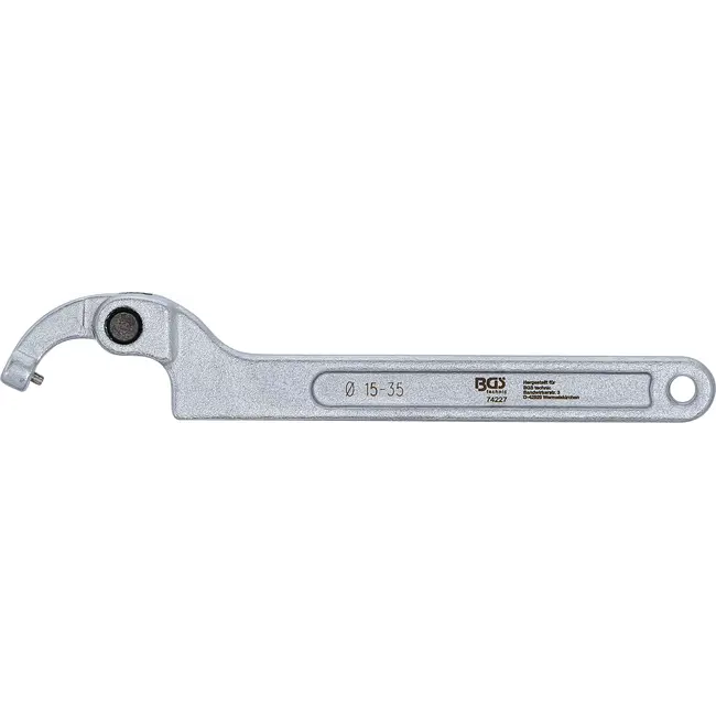 BGS Haaksleutel, verstelbaar, met pennen - 15 - 35 mm
