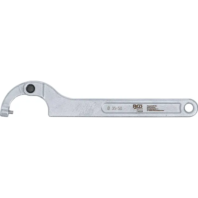BGS Haaksleutel, verstelbaar, met pennen - 35 - 50 mm