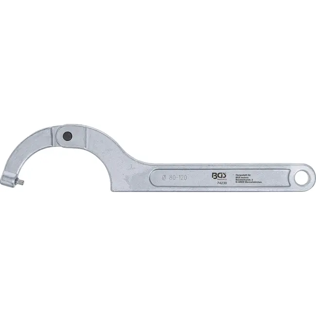 BGS Haaksleutel, verstelbaar, met pennen - 80 - 120 mm