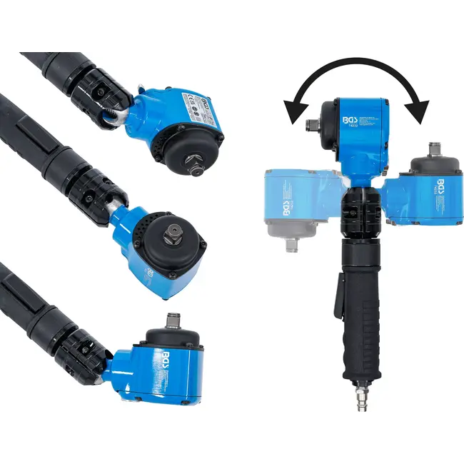 BGS Lucht slagmoersleutel - haaks - met draaibare en kantelbare kop - 1/2" - 650 Nm