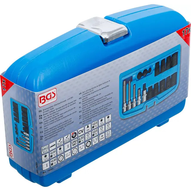 BGS Remklauwdopsleutel- en dopsleutelbitset - 17 delig