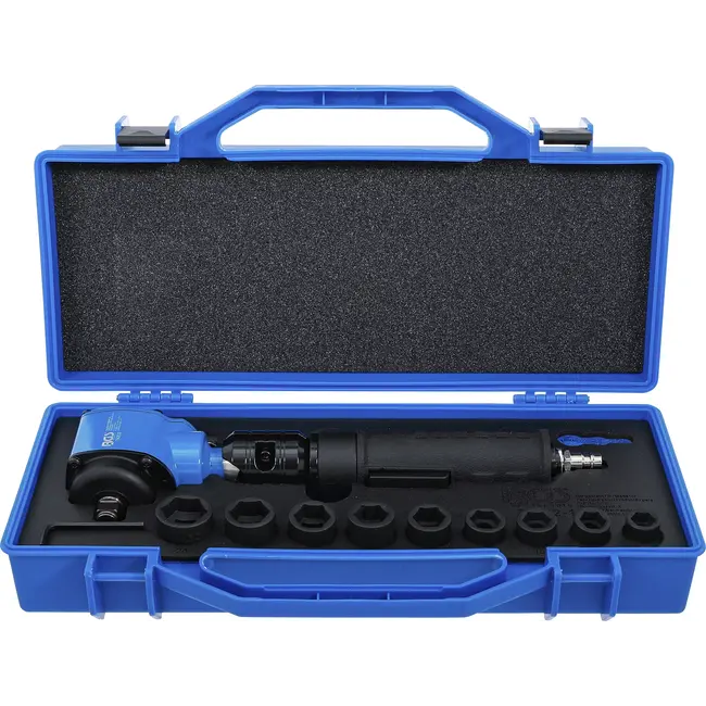 BGS Lucht slagmoersleutel - haakse en kracht dopsleutelset - 1/2" - 650 Nm - 10 delig