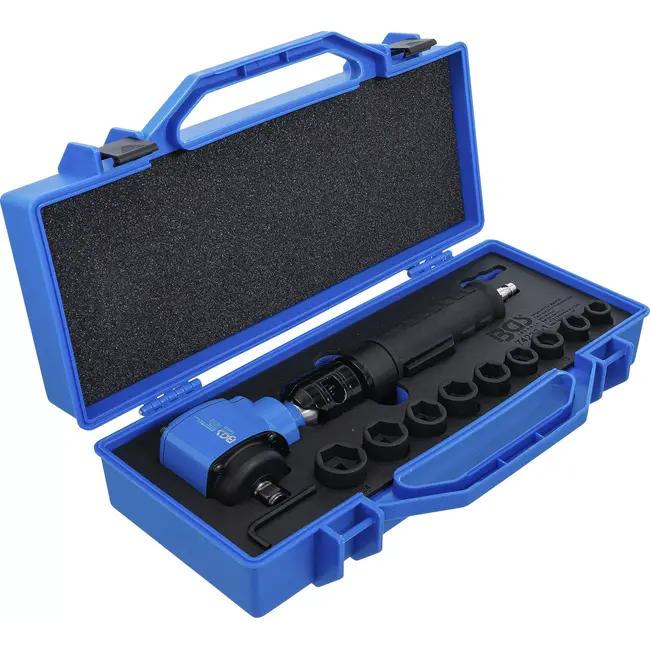 BGS Lucht slagmoersleutel - haakse en kracht dopsleutelset - 1/2" - 650 Nm - 10 delig