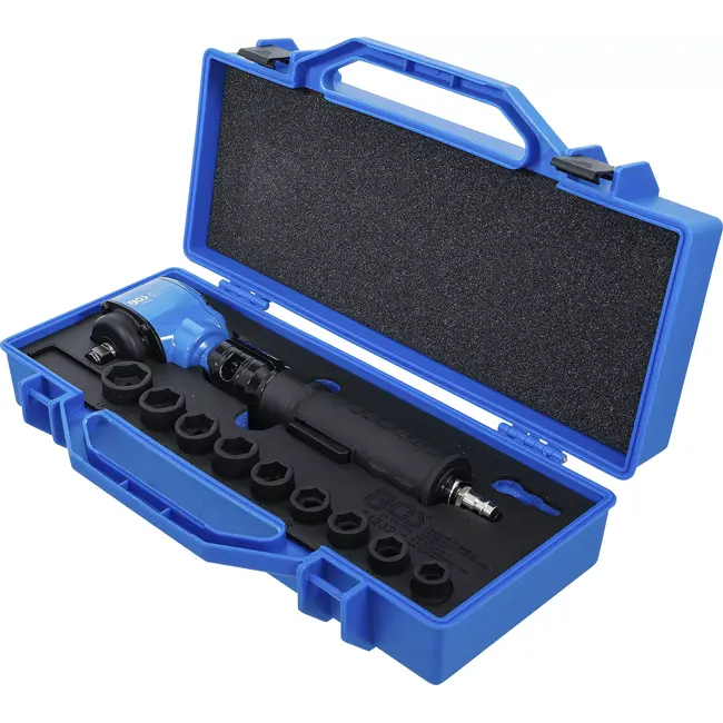 BGS Lucht slagmoersleutel - haakse en kracht dopsleutelset - 1/2" - 650 Nm - 10 delig