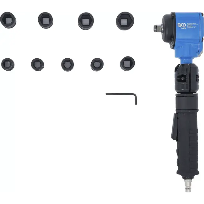 BGS Lucht slagmoersleutel - haakse en kracht dopsleutelset - 1/2" - 650 Nm - 10 delig