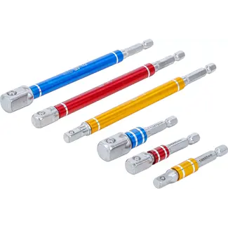 BGS technic Adapterset voor boormachines - gekleurd - 6 delig