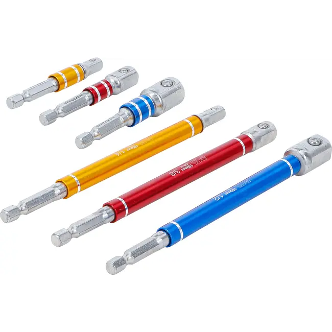 BGS Adapterset voor boormachines - gekleurd - 6 delig