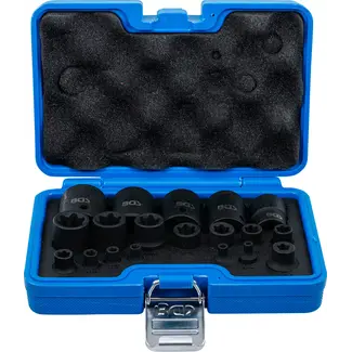 BGS Krachtdoppenset - 1/4", 3/8", 1/2" - EP4-E32 - 19 delig