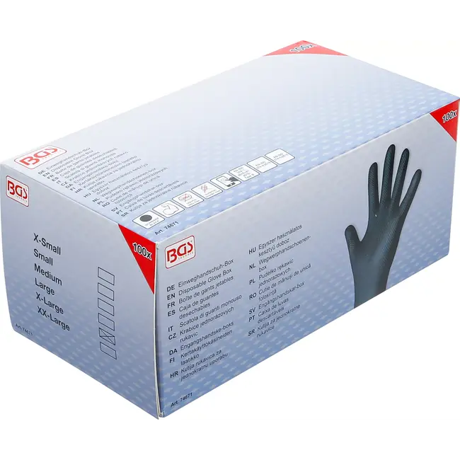 BGS Wegwerphandschoenen-box - nitril - extra grip - maat XL - 100 stuks